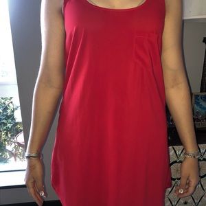 Red mini dress